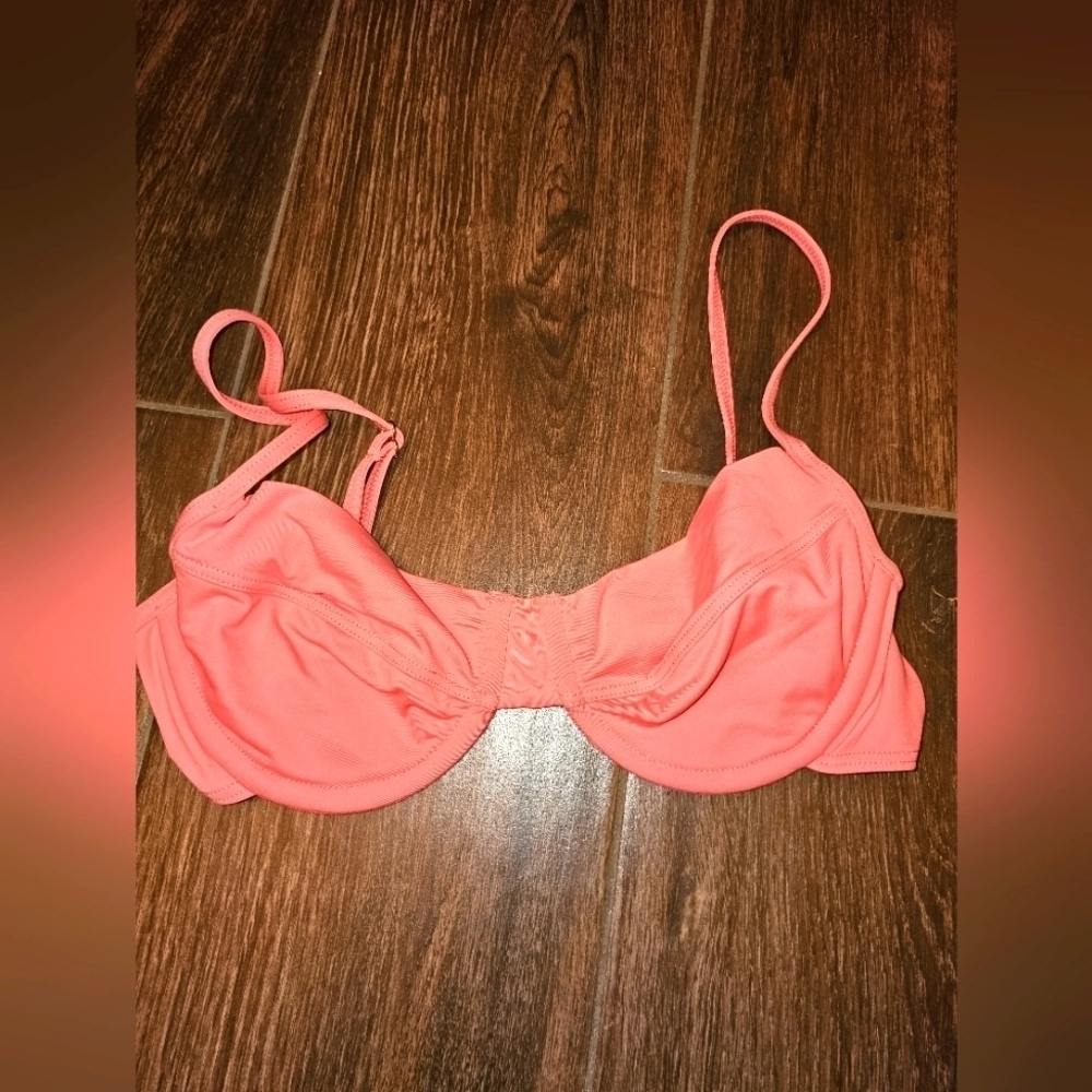MICHAEL KORS PINK BIKINI TOP SZ SMALL gold hardware